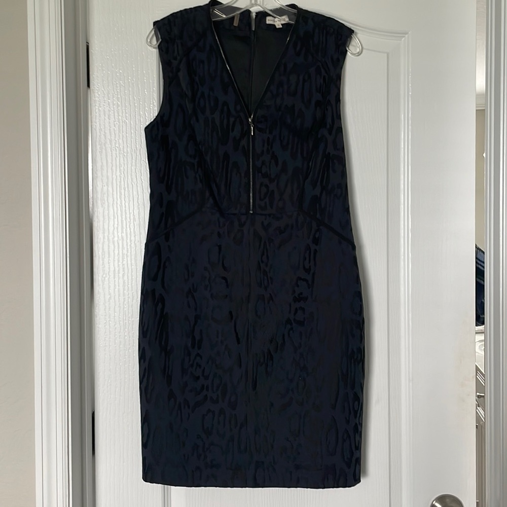 Women’s business dress navy leopard
